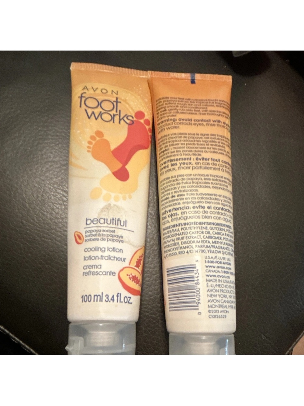 Avon Foot Works Beautiful Cooling Foot Lotion - Peach/Orange